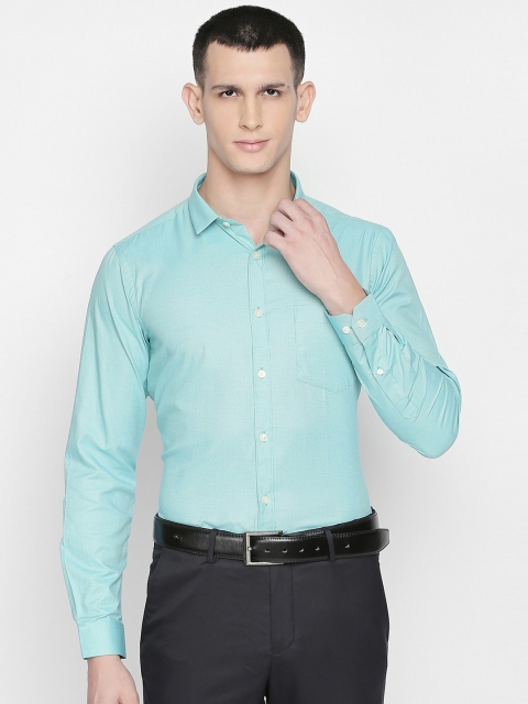 

RICHARD PARKER by Pantaloons Men Sea Green Regular Fit Solid Formal Shirt