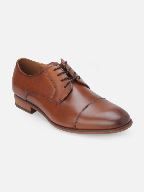 

ALDO Men Brown Solid Leather Formal Derbys