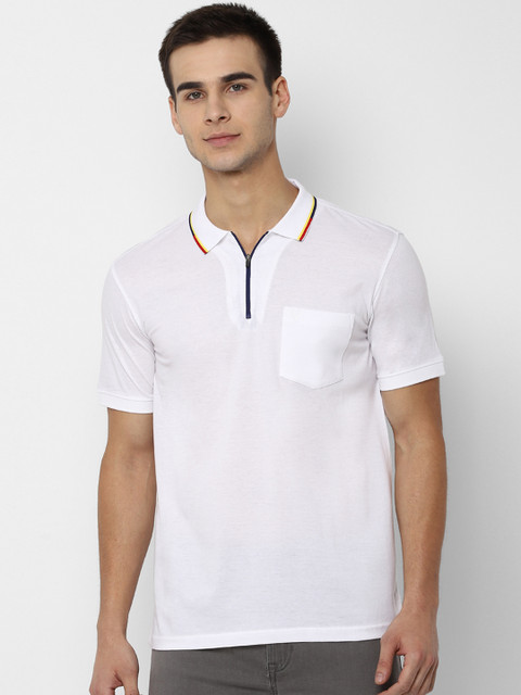 

Allen Solly Men White Solid Polo Collar T-shirt