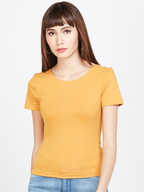 

Ginger by Lifestyle Women Mustard Solid Top