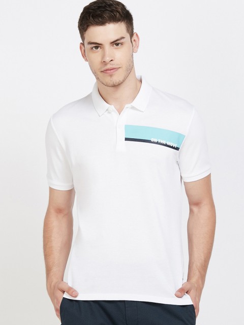 

Kappa Men White Solid Polo Collar T-shirt