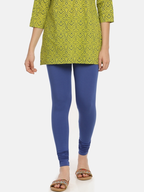 

Zelen Women Blue Solid Churidar-Length Leggings