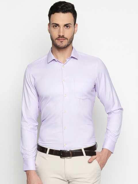

RICHARD PARKER by Pantaloons Men Lavender Regular Fit Self Design Formal Shirt