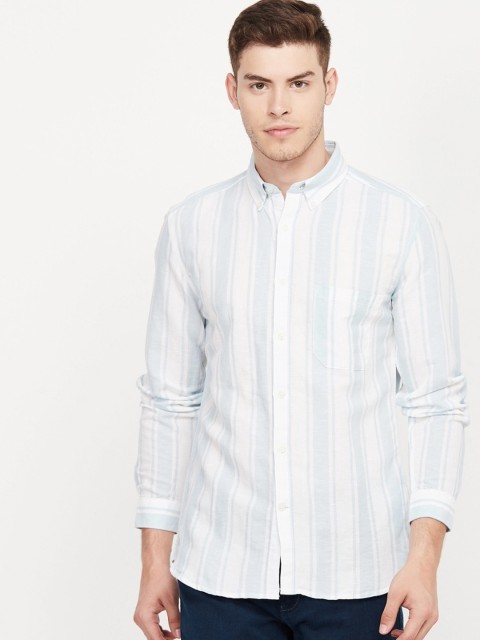 

CODE by Lifestyle Men Blue & White Slim Fit Striped Casual Shirt
