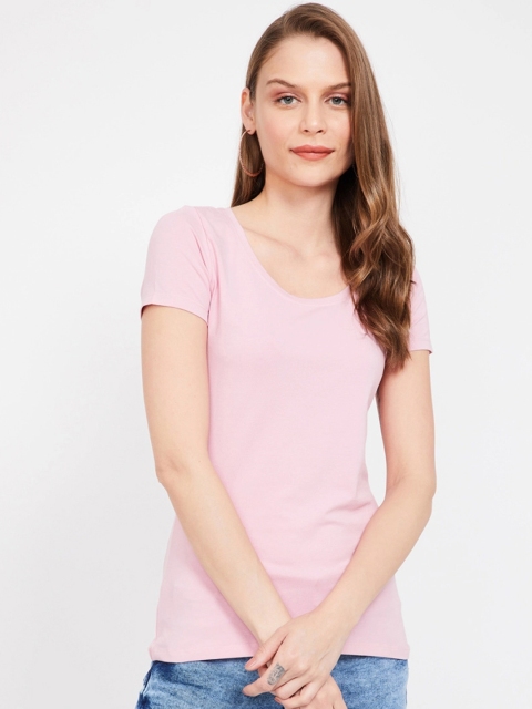 

Ginger by Lifestyle Women Pink Printed Round Neck T-shirt