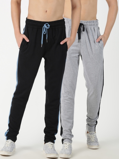 

Blue Saint Men Pack Of 2 Solid Slim-Fit Track Pants, Black