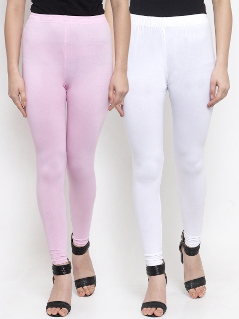 

TAG 7 Women Pack Of 2 Solid Leggings, White