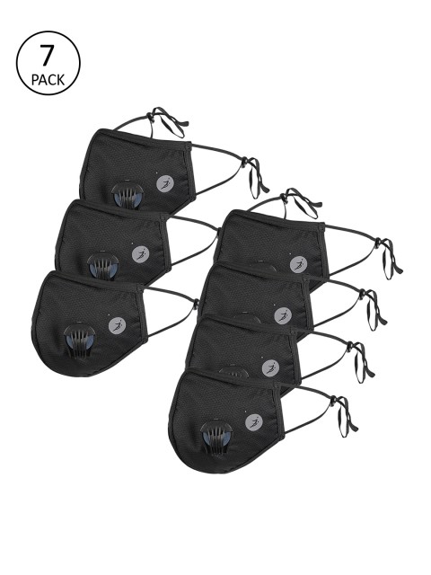 

BUKKUM Unisex 7 Pcs Black 5-Ply Anti-Pollution Valved Protective Outdoor Masks