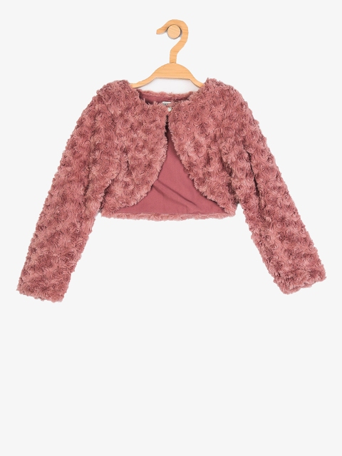 

Peppermint Girls Peach Self Design Bolero Jacket