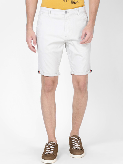 

t-base Men White Solid Slim Fit Chino Shorts
