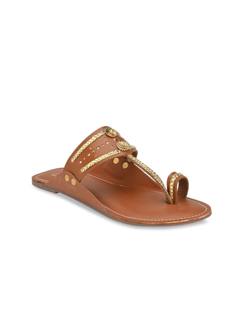 

Zebba Women Tan Embellished One Toe Flats