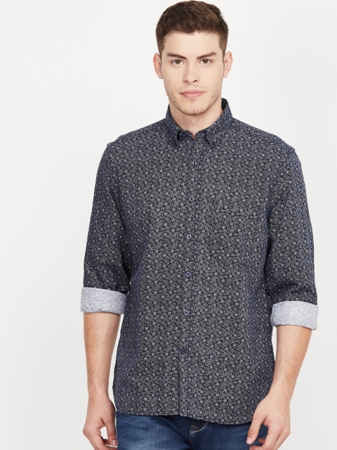 

CODE by Lifestyle Men Navy Blue & Grey Regular Fit Printed Casual Shirt