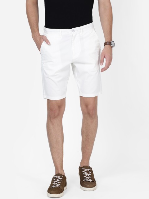 

t-base Men White Solid Slim Fit Chino Shorts
