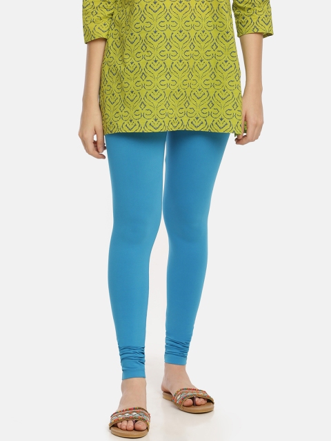 

Zelen Women Blue Solid Churidar-Length Leggings