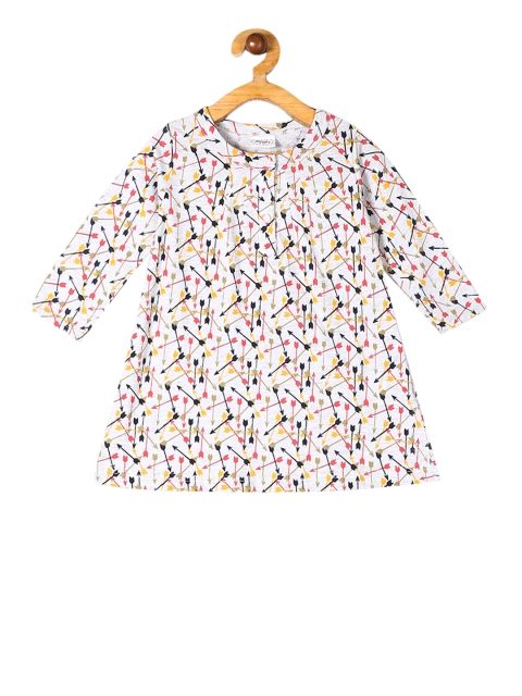 

Donuts Girls White Printed A-Line Dress