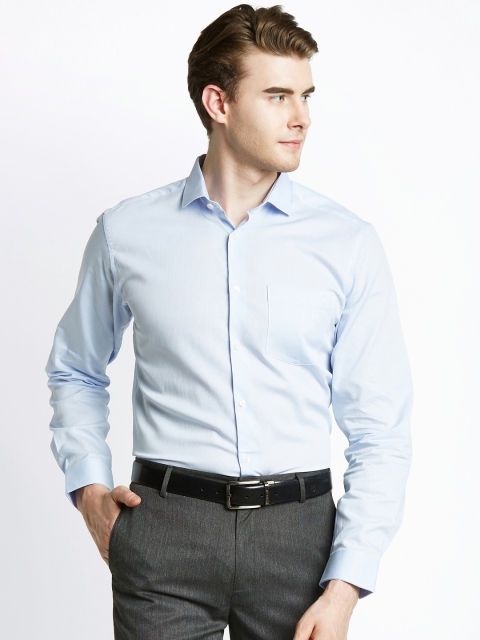 

RICHARD PARKER by Pantaloons Men Blue Regular Fit Striped Formal Shirt