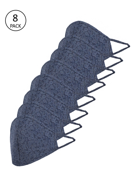 

Richlook Men Pack Of 8 2-Ply Reusable Cloth Masks, Blue