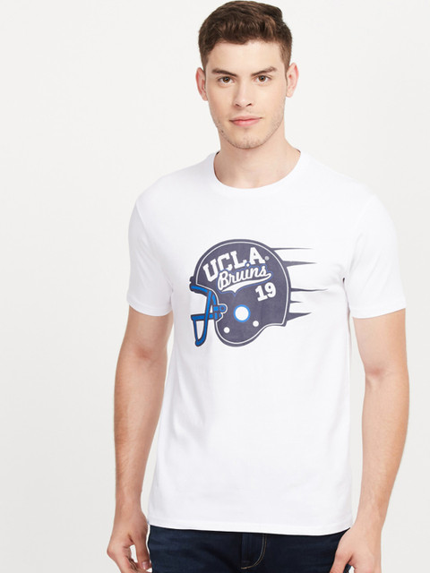 

UCLA Men White Printed Round Neck T-shirt
