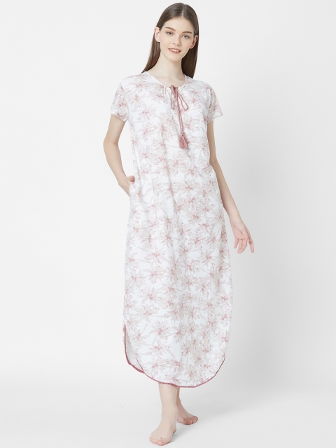 

Juliet White & Brown Printed Nightdress
