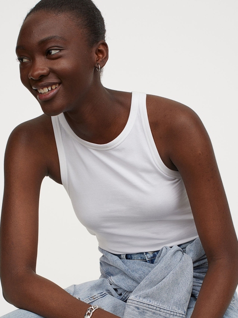 

H&M Women White Cotton Vest Top