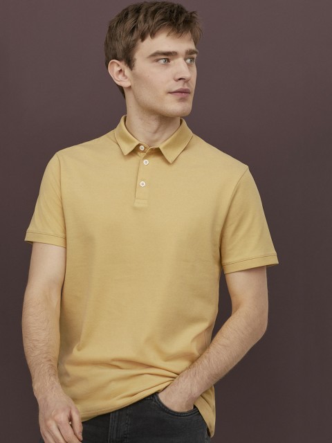

H&M Men Yellow COOLMAX Polo Shirt