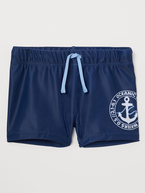 

H&M Boys Navy Blue Solid Swimming Shorts
