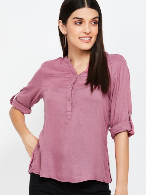 

Bossini Women Mauve Solid Shirt Style Top