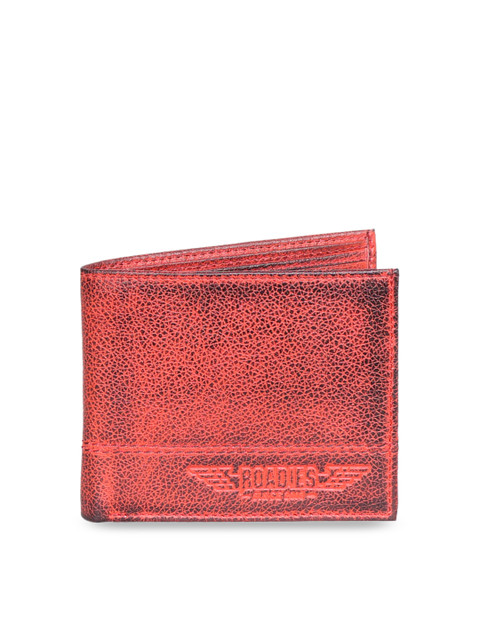 

Justanned Men Red Printed Two Fold Wallet