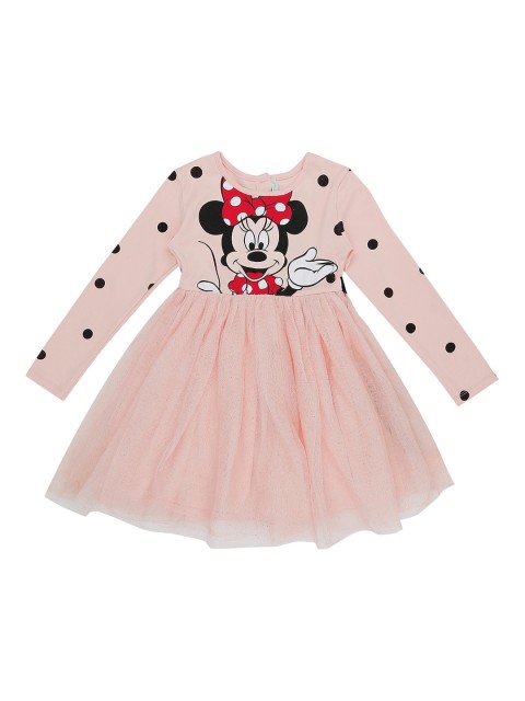 

Pantaloons Junior Girls Peach-Coloured Printed Fit & Flare Dress