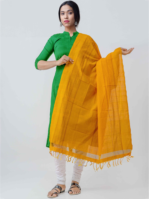 

Unnati Silks Women Yellow Solid Dupatta