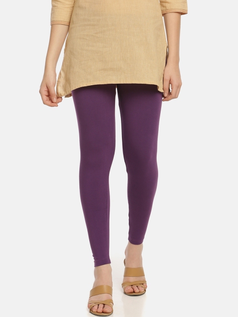 

Zelen Women Purple Solid Ankle-Length Leggings