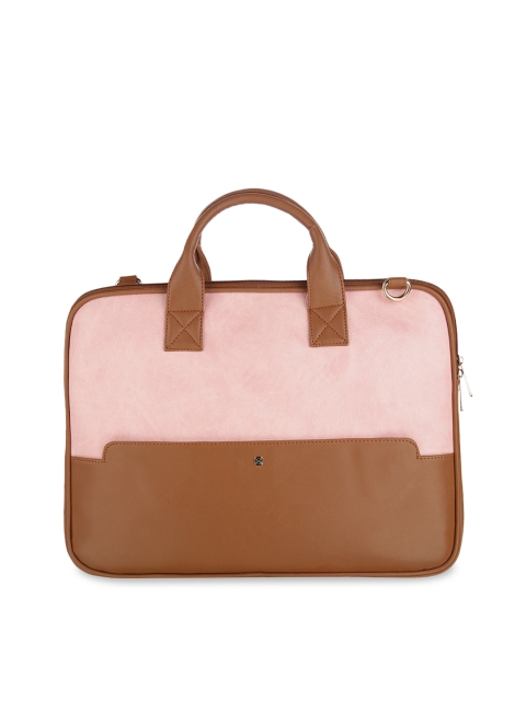 

HORRA Unisex Pink & Brown Solid Laptop Bag