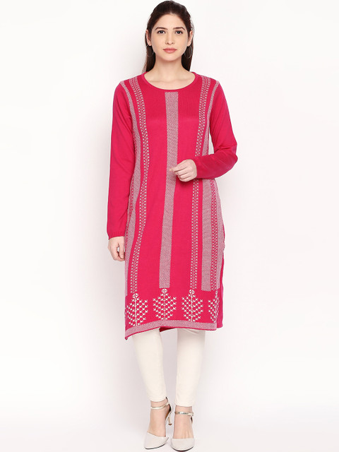 

RANGMANCH BY PANTALOONS Women Coral Printed Straight Kurta