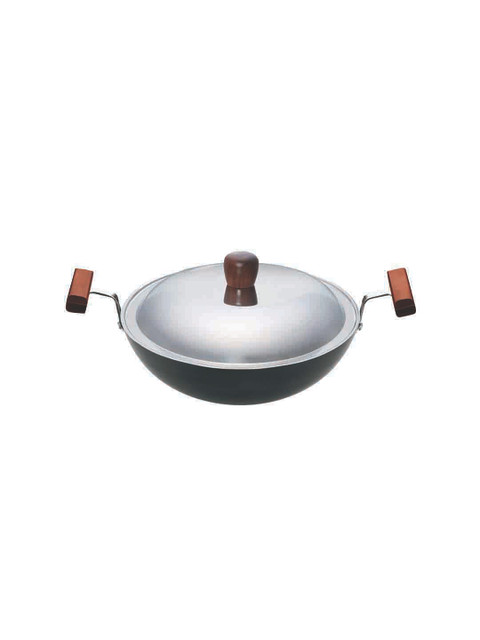 

Hawkins Black & Brown Solid Futura Hard Anodised Deep-Fry Pan With Stainless Steel Lid