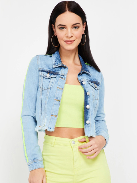 

Ginger by Lifestyle Women Blue Solid Denim Jacket