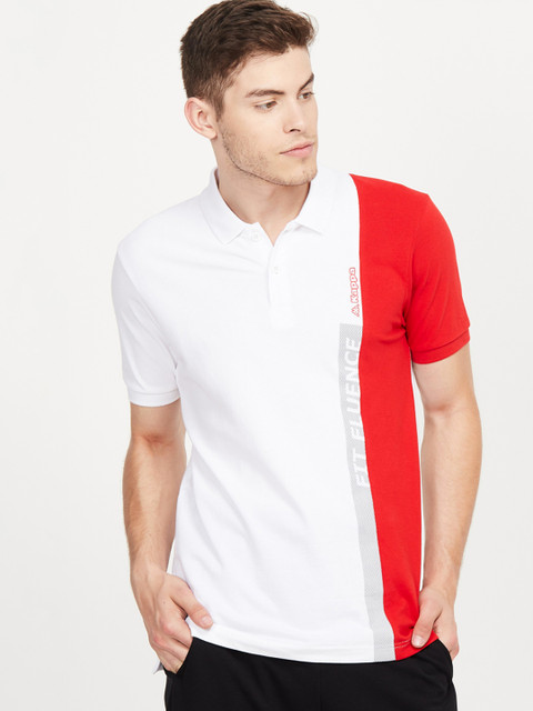 

Kappa Men White Colourblocked Polo Collar T-shirt