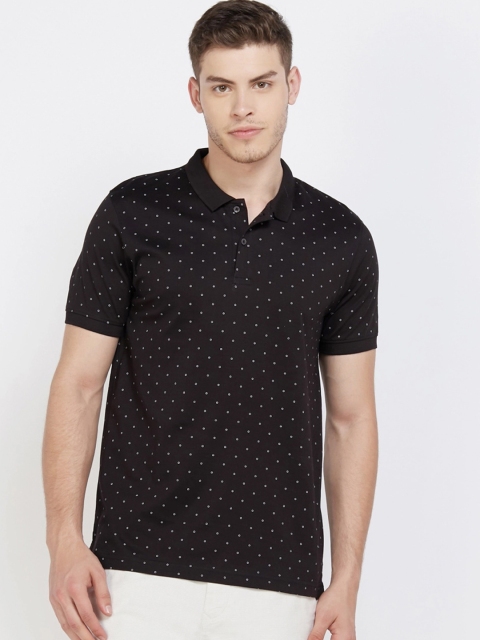 CODE by Lifestyle Men Blue Printed Polo Collar T-shirt