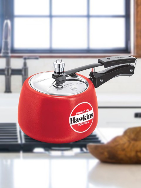 

Hawkins Red & Black Solid Contura Ceramic- Coated 3 Ltr Pressure Cooker