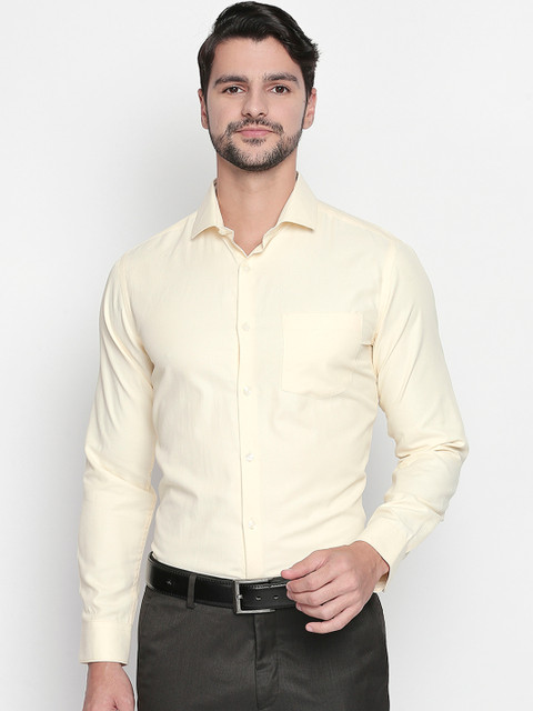 

RICHARD PARKER by Pantaloons Men Yellow Regular Fit Solid Formal Shirt