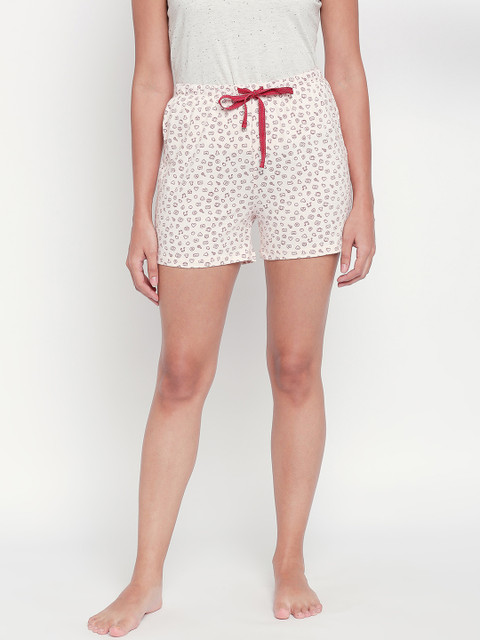 

Dreamz by Pantaloons Women Peach-Coloured Printed Lounge Shorts