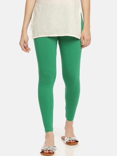 

Zelen Women Green Solid Ankle-Length Leggings