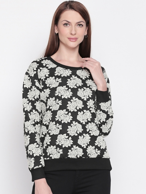 

Honey by Pantaloons Women Black & White Printed Sweatshirt