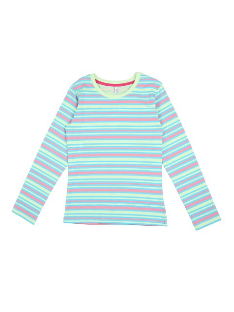 

POPPERS by Pantaloons Girls Pink Blue Printed Round Neck Pure Cotton T-shirt
