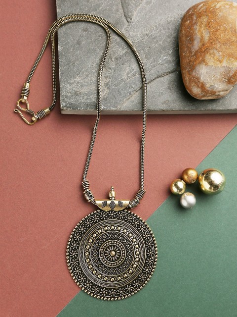 

Infuzze Gold-Plated Oxidised Necklace