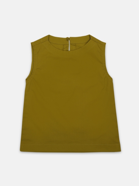 

Zotw Unisex Kids Olive Green Solid Straight Kurta