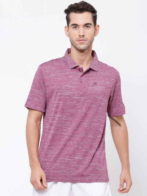 

SG Men Pink Self Design Polo Collar T-shirt