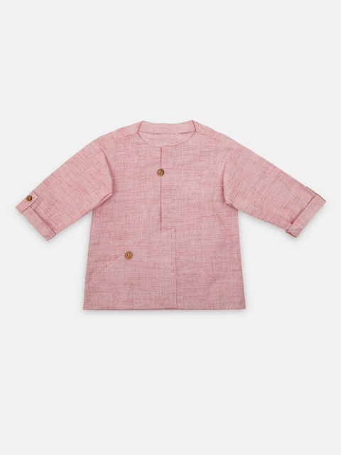 

Zotw Unisex Kids Pink Khadi Kurta