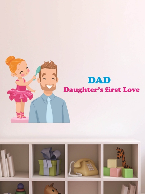 

WALLSTICK Pink & Blue Dad & Daughter Large Vinyl Sticker