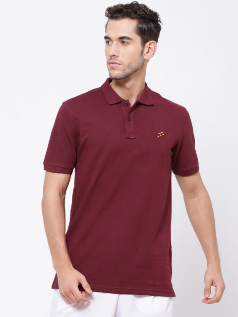 

SG Men Maroon Solid Polo Collar T-shirt