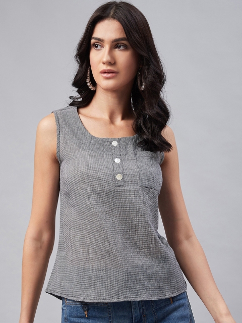 

RARE Women Black Self Design Top